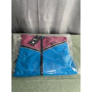 New Nike Tech Style Sportswear Tracksuit Set - Purple/Blue - Men's Size L